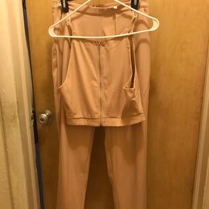 Two piece pink blush pants set